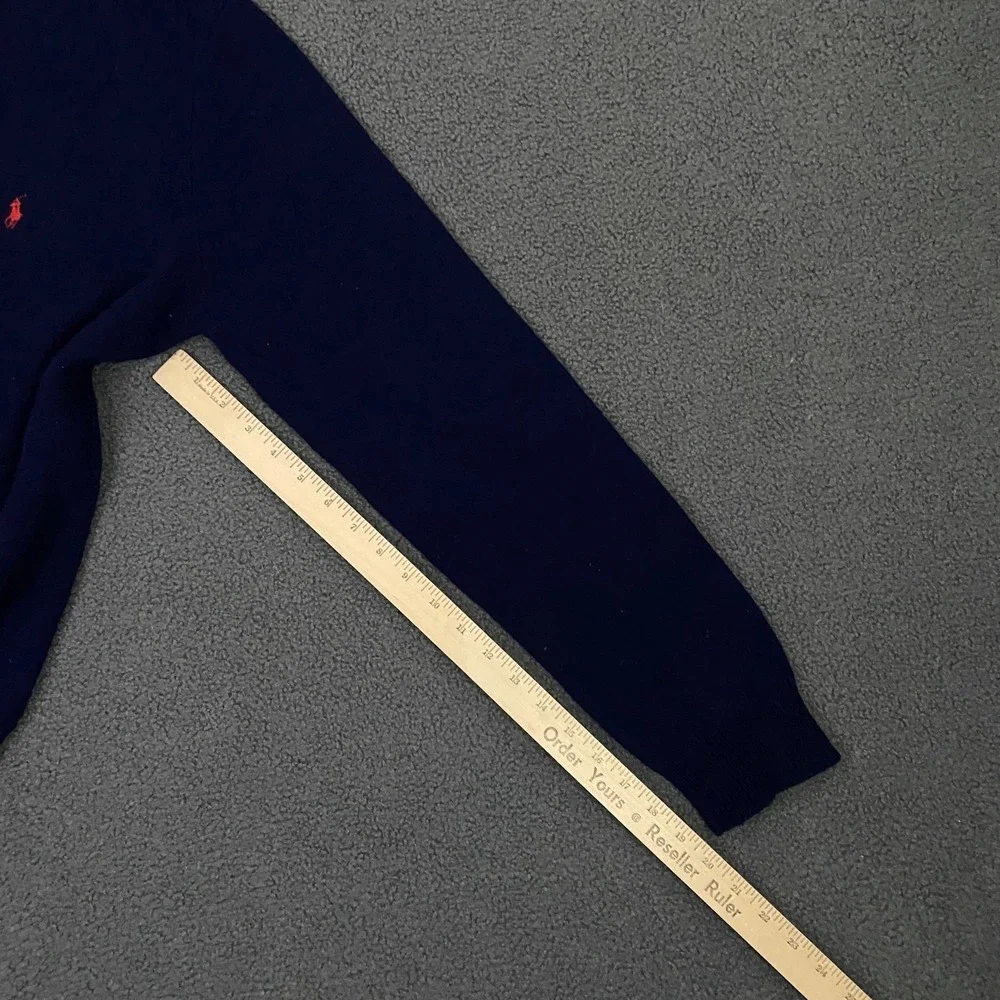 Vintage Polo Ralph Lauren Sweater Mens XL Blue Lambswool V-Neck Pullover Pony